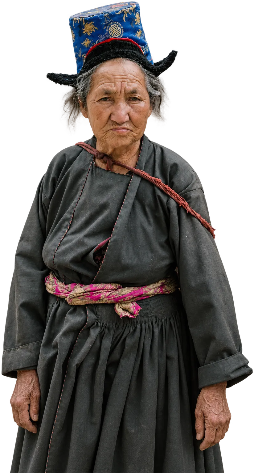 A Ladakhi elder in a perak headdress