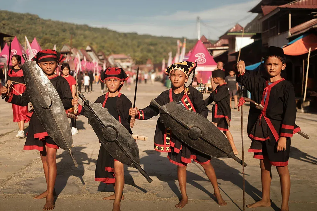 Naga dancers in traditional dress at the Hornbill Festival