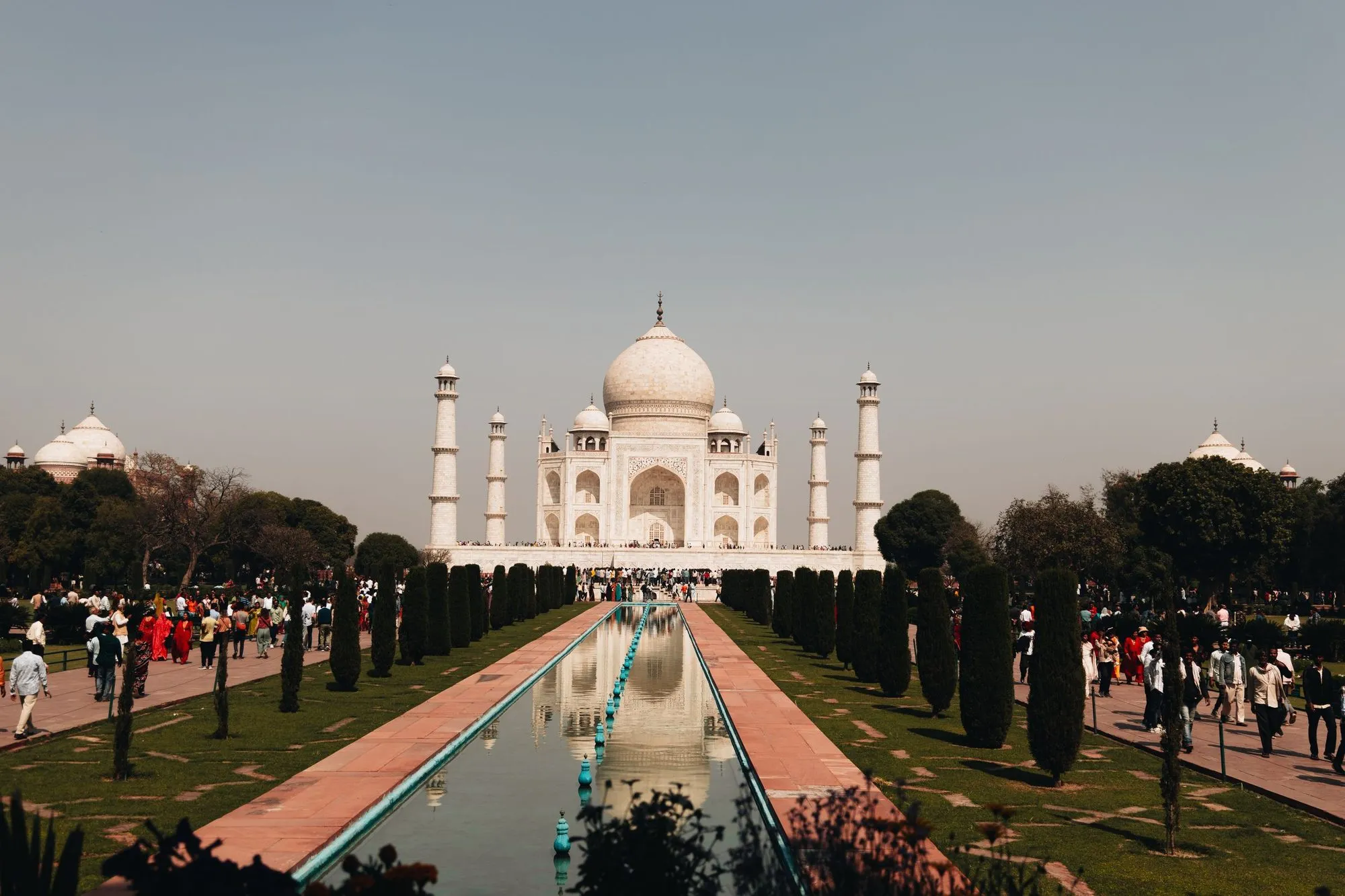The Taj Mahal in morning haze