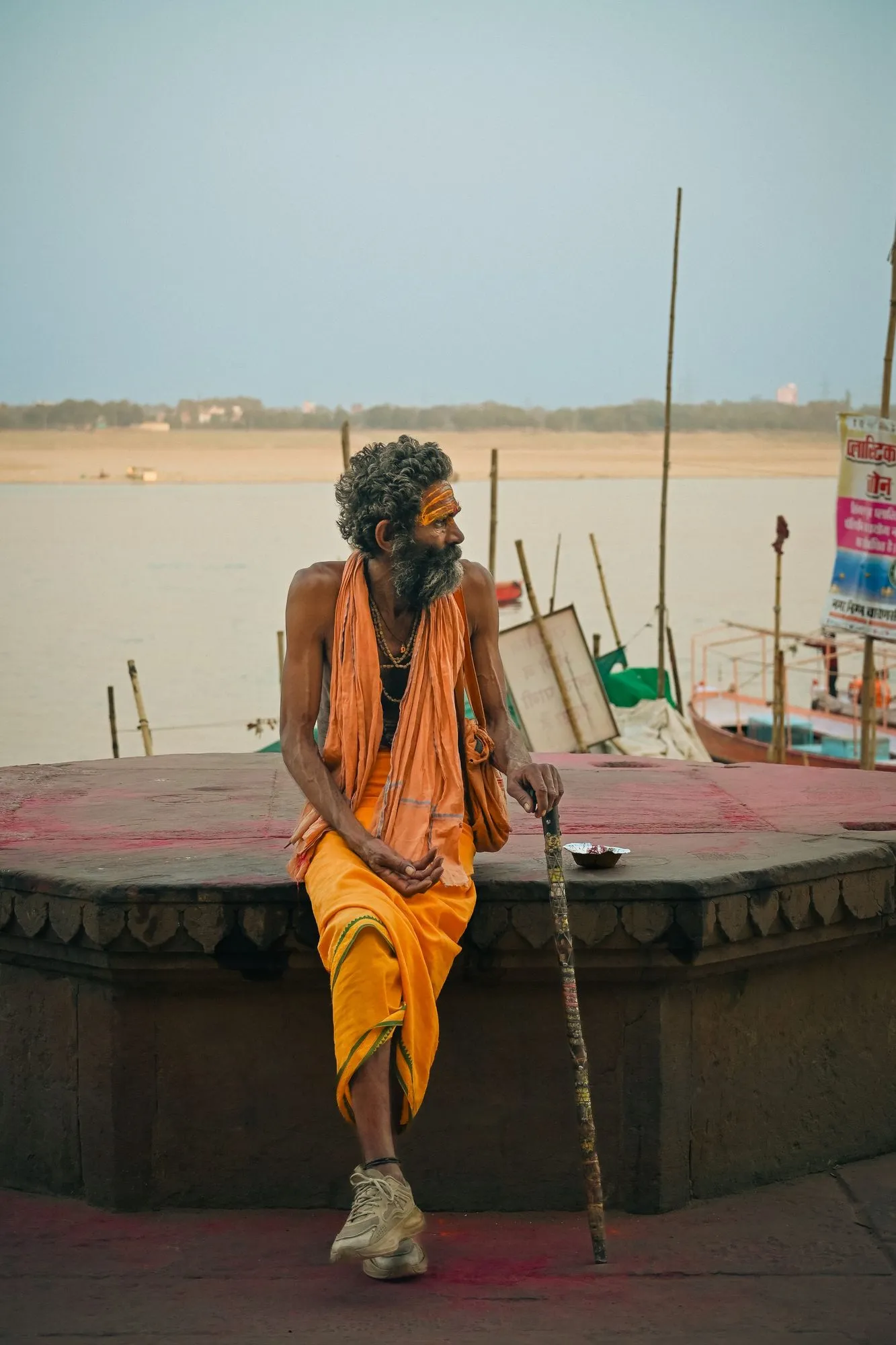 A sadhu on the ghats at Varanasi