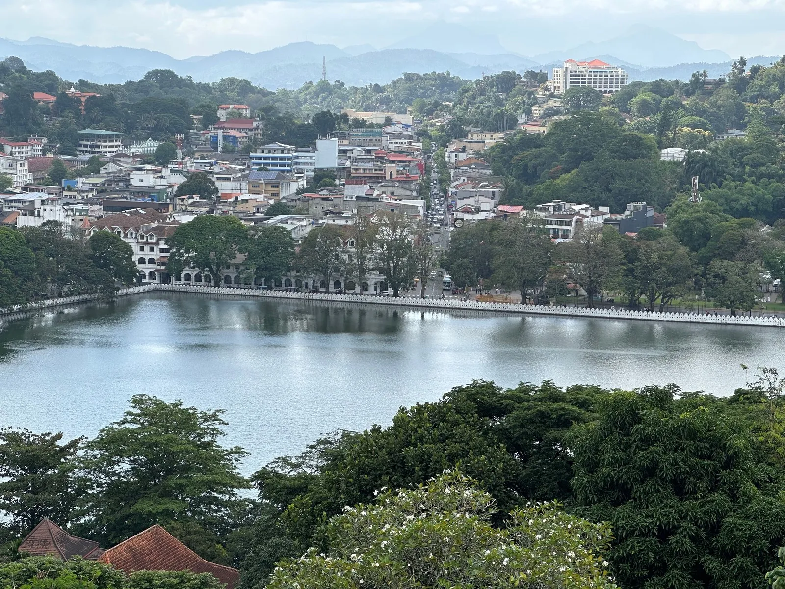 Kandy Lake and the town, seen from the hills above