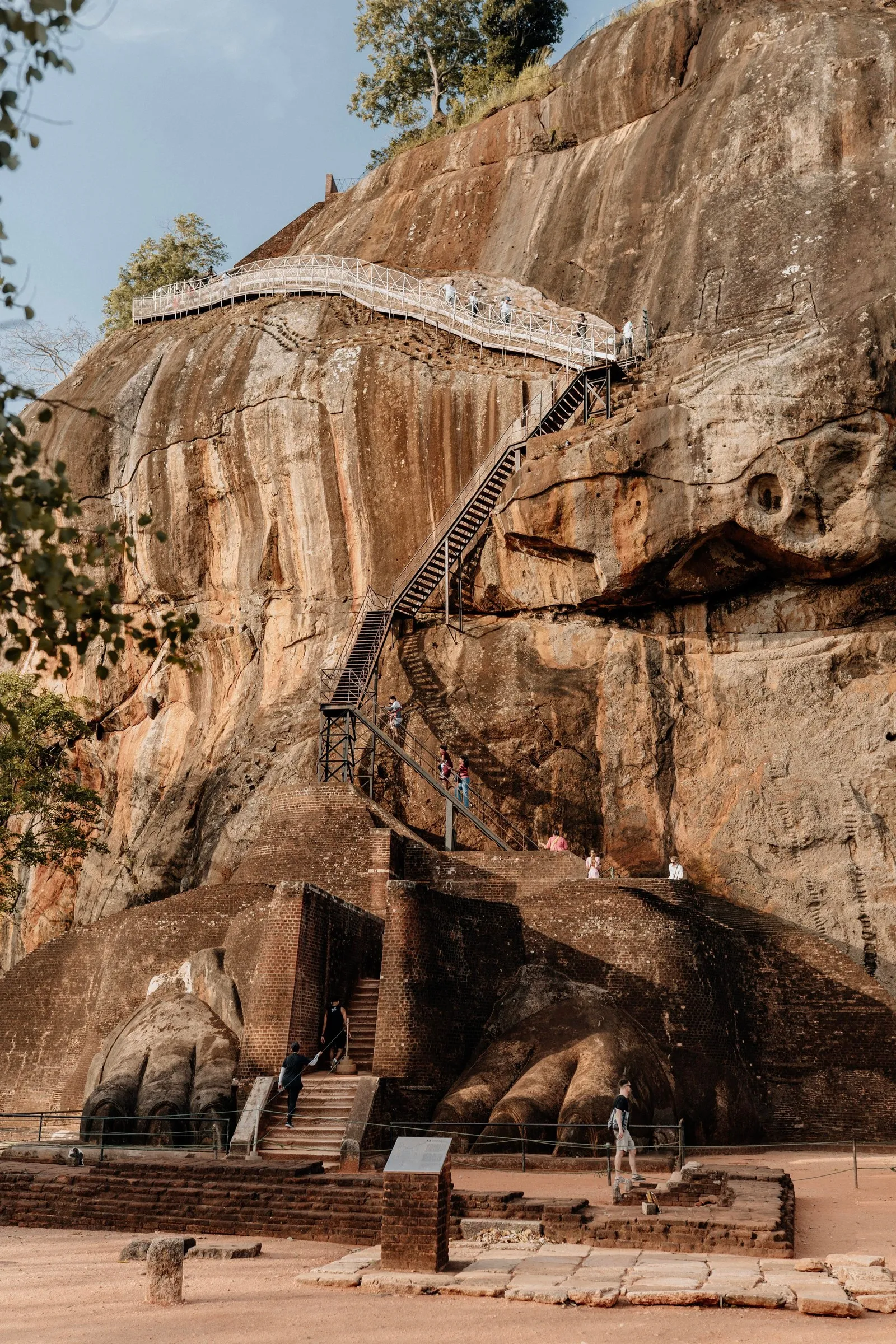 The stone lion paws at the foot of the last stairway up Sigiriya