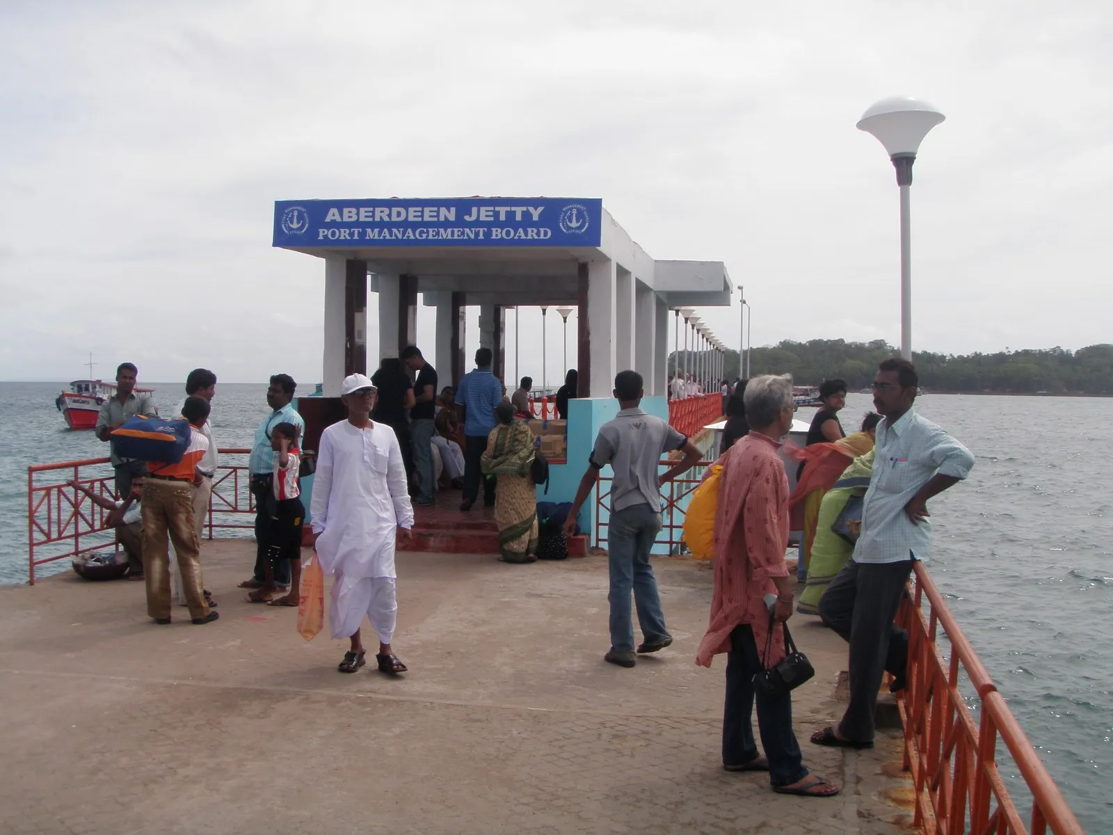 Passengers on Aberdeen Jetty at Marina Park, Port Blair