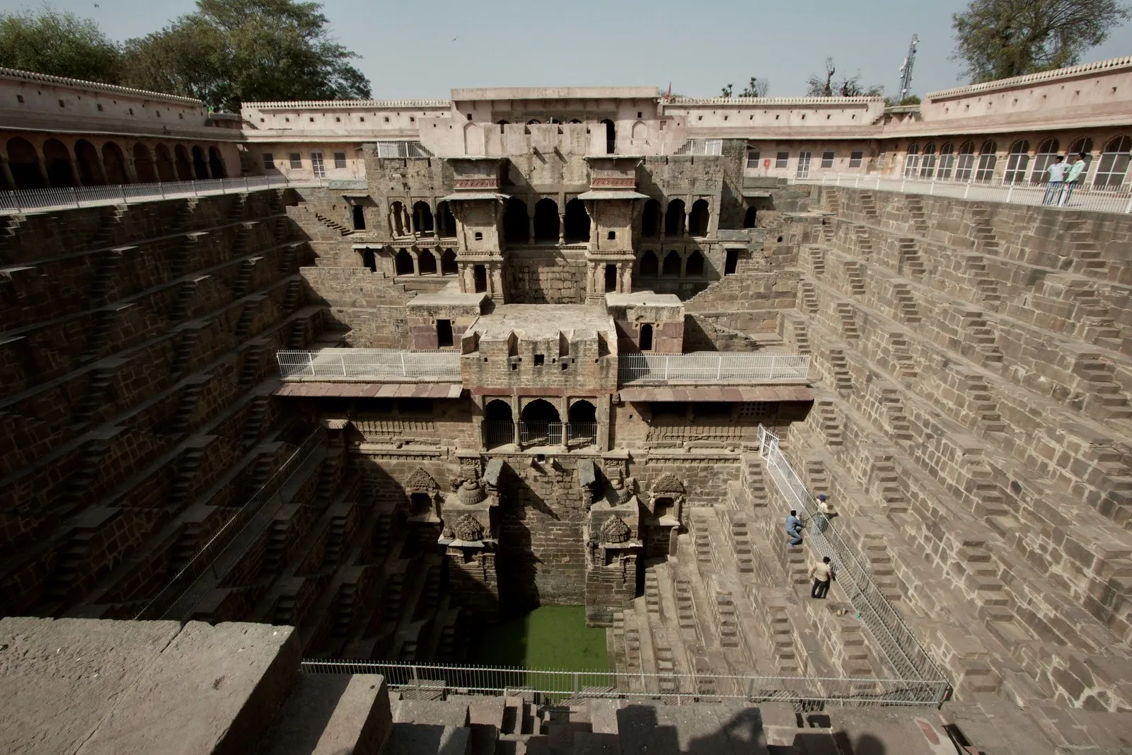 The flights of steps of the Chand Baori stepwell at Abhaneri