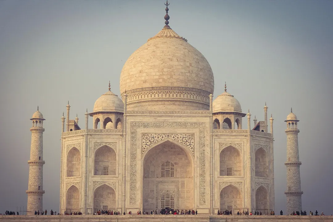 The Taj Mahal in the morning haze