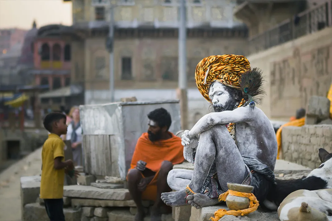 A sadhu on the ghats at Varanasi