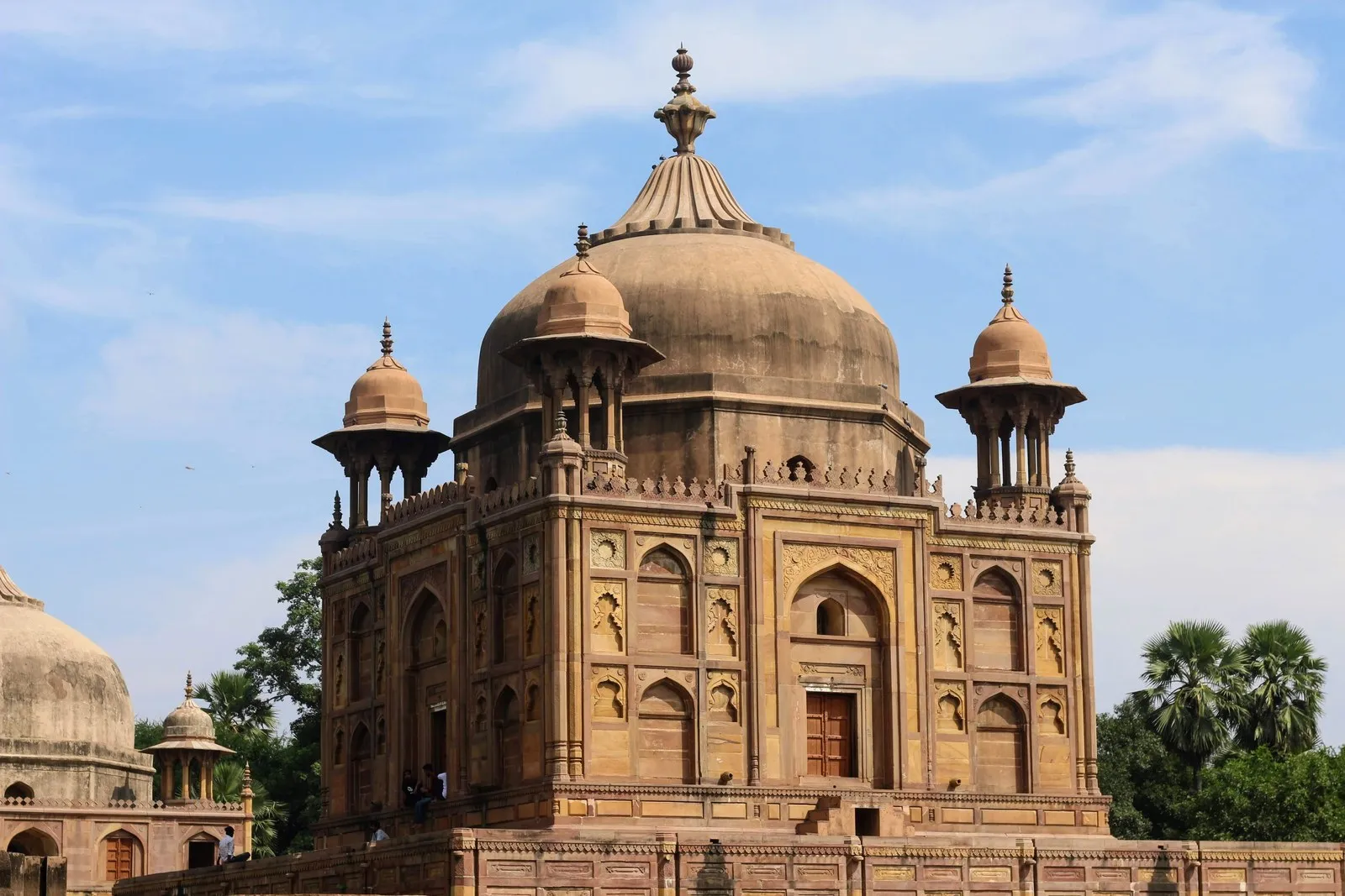 A sandstone Mughal tomb in the Khusro Bagh garden, Prayagraj