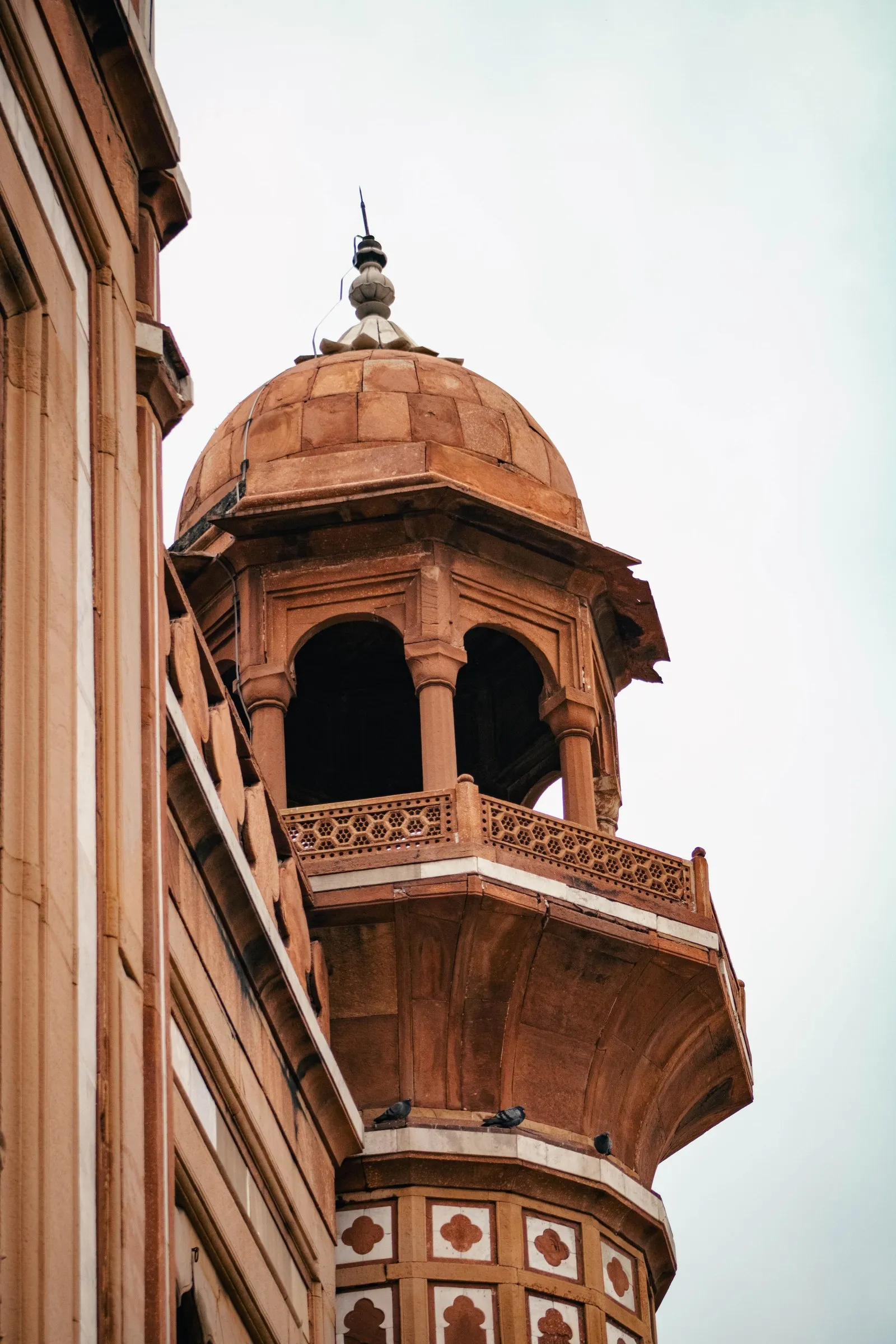 A corner of Humayun’s Tomb, Delhi, against a blue sky