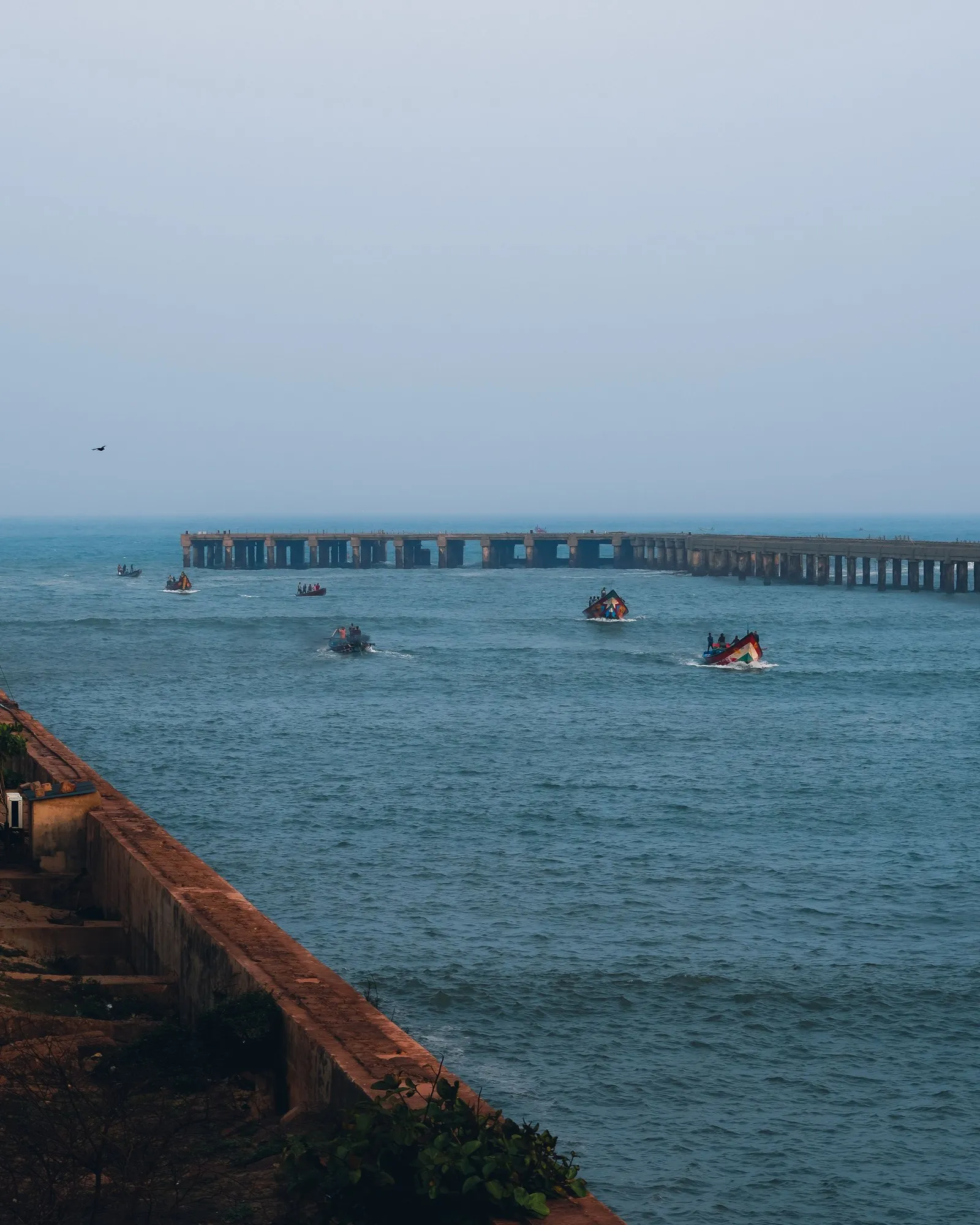Fishing boats off the old pier at Gopalpur-on-Sea
