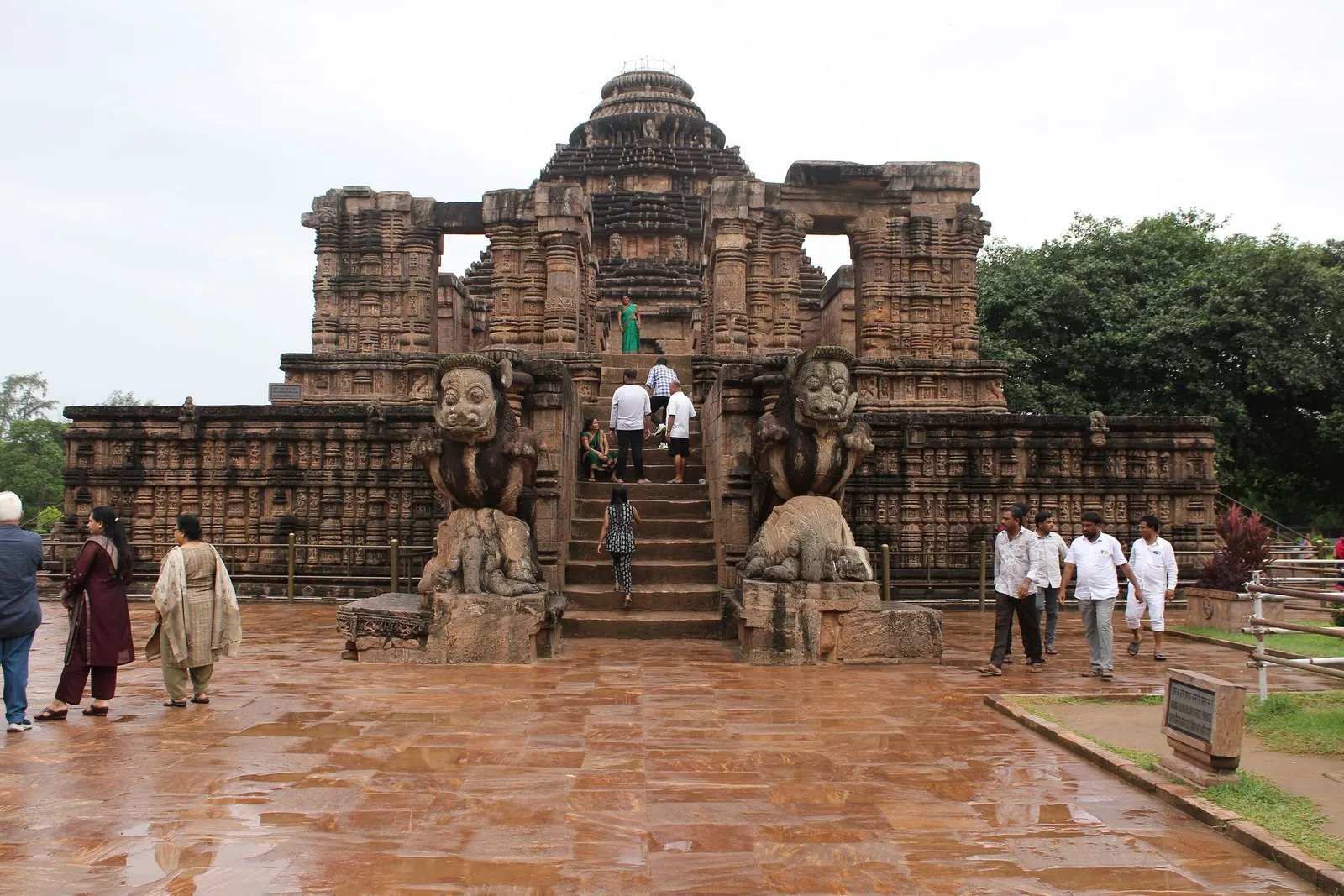 Visitors on the steps of the Sun Temple at Konark
