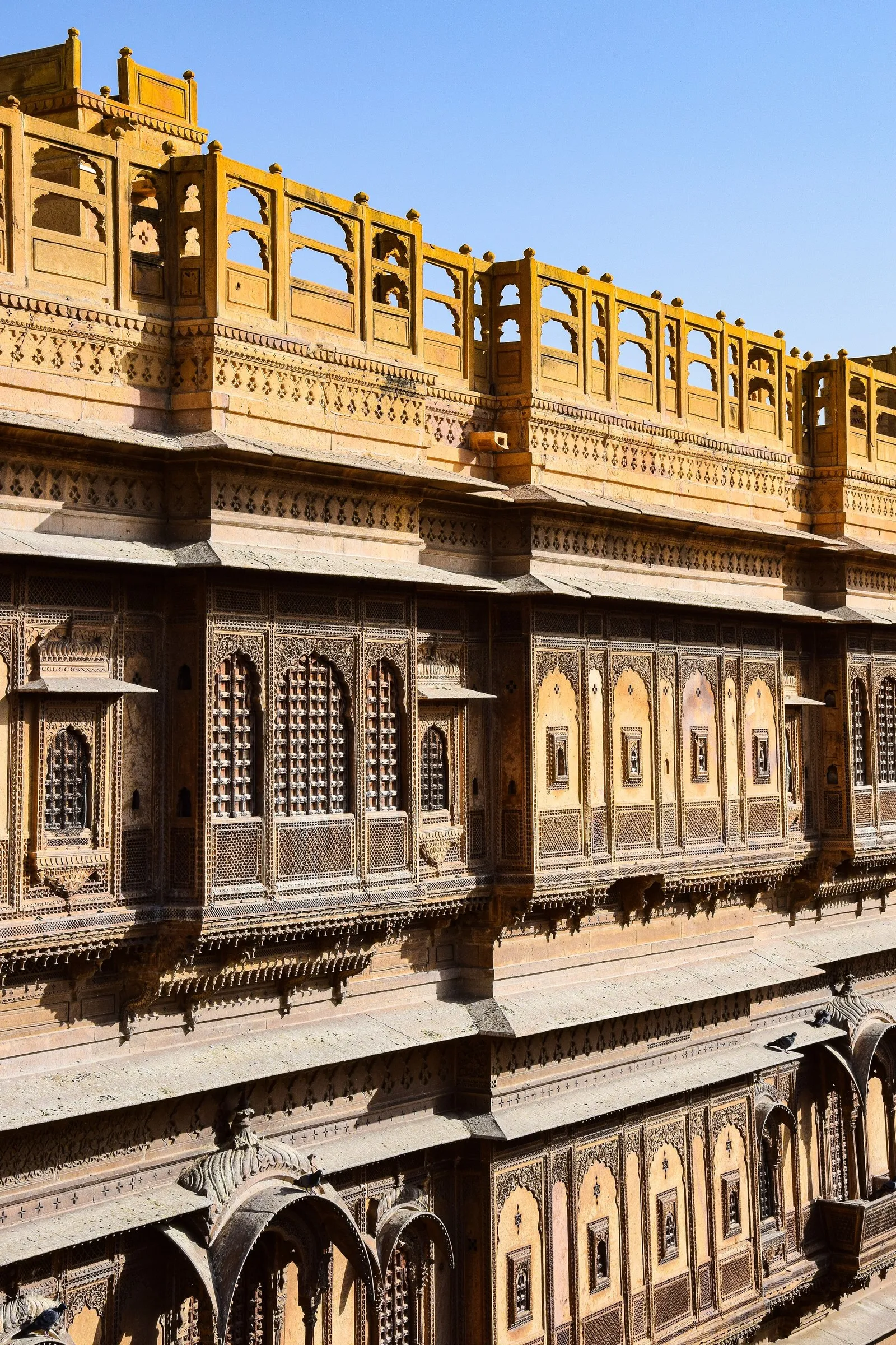 The carved balconies of Patwon ki Haveli, Jaisalmer