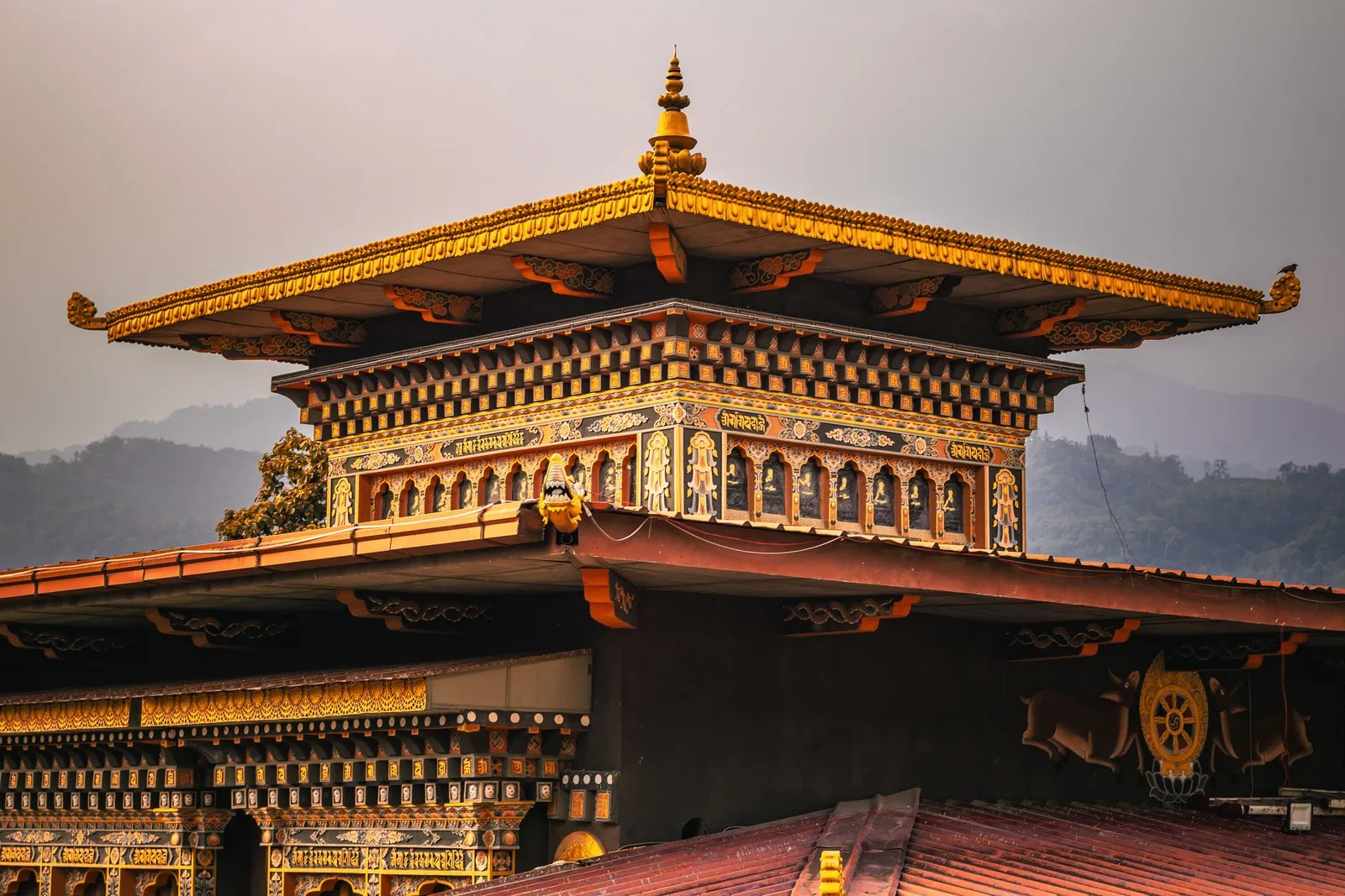The gilded roof of a temple in Phuentsholing, Bhutan’s border town