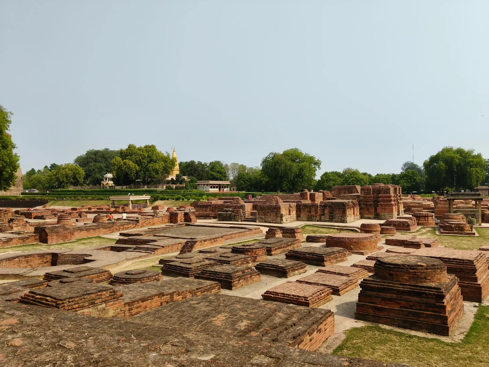 The brick foundations of the monasteries at Nalanda, Bihar