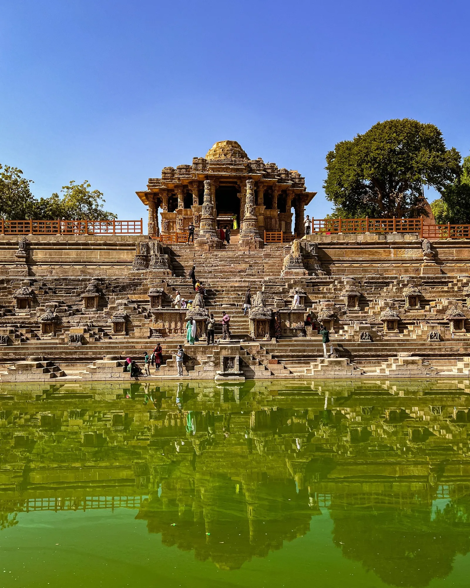 The Sun Temple at Modhera above the stepped tank of its kund