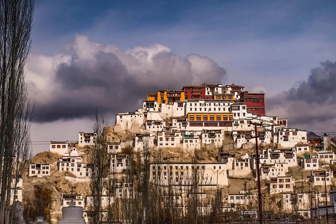 Thiksey Monastery stacked up its hill