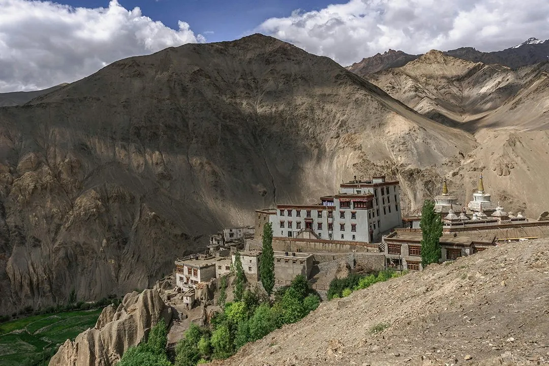 Lamayuru above the eroded hills