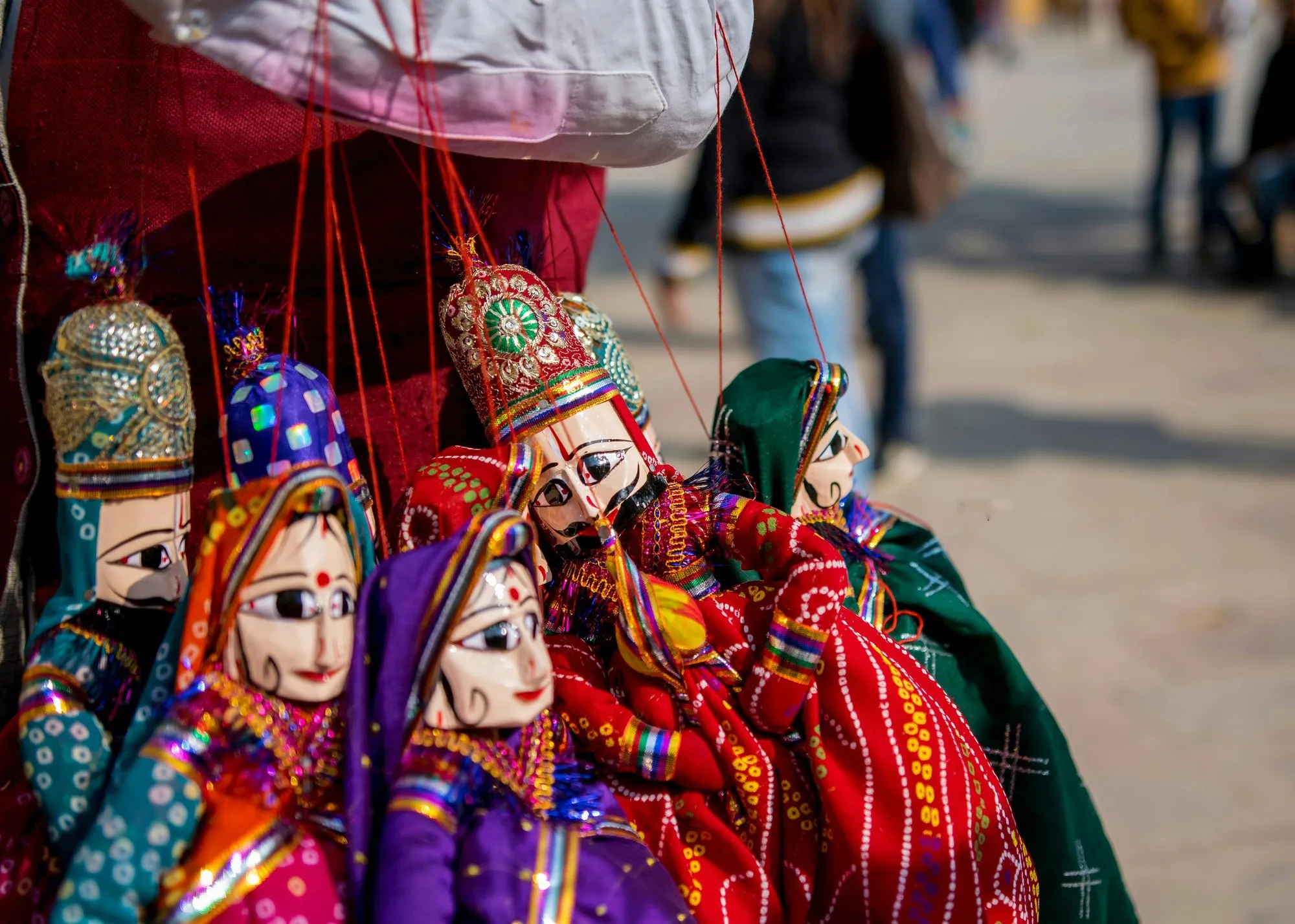 Rajasthani string puppets in bright costume