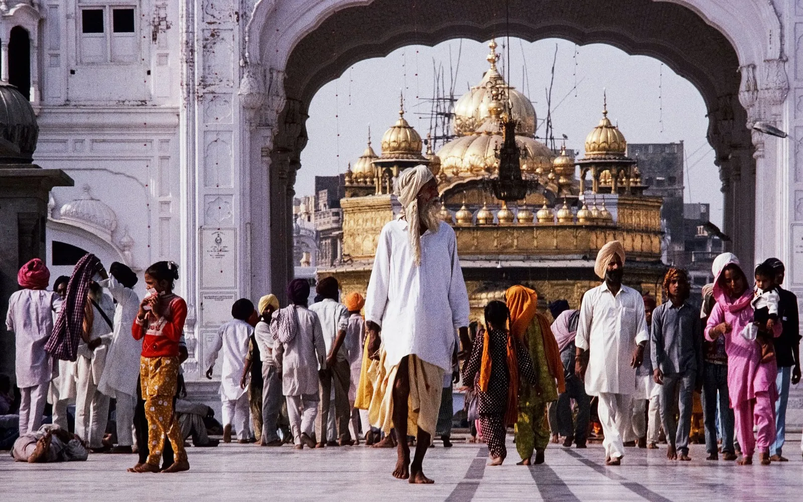 Pilgrims coming through the gateway to the Golden Temple, Amritsar