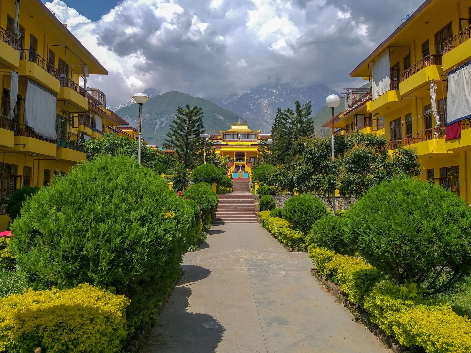 A Tibetan monastery among its gardens below the Dhauladhar, Dharamshala