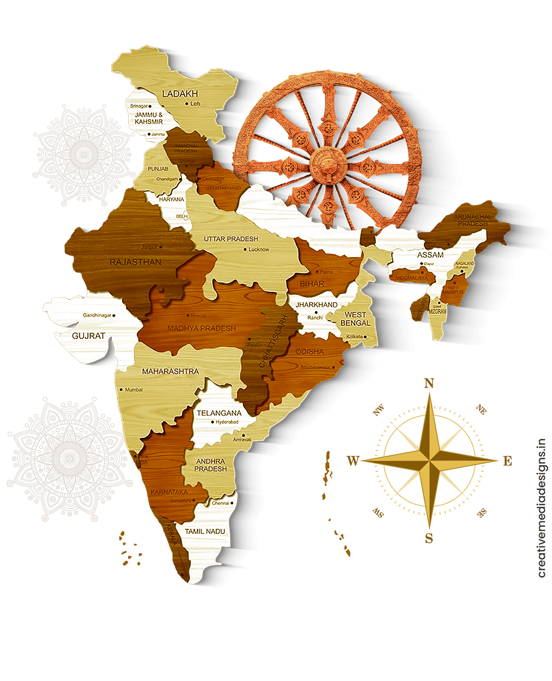 map for india destinations